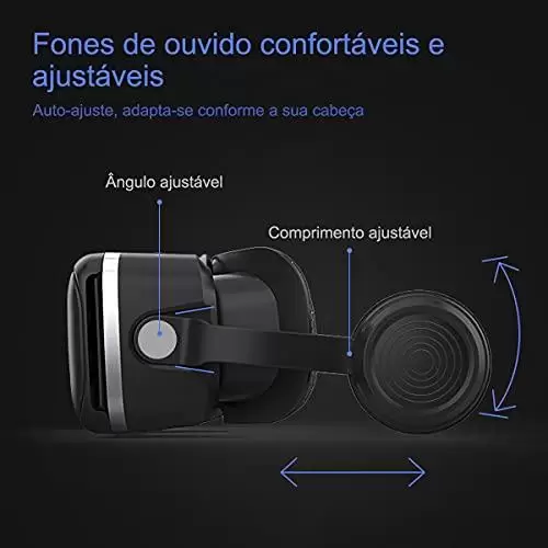         Óculos de realidade virtual com fone de ouvido VR compatível com telefone/Android, Ideia de presente Óculos 3D VR com controlador para jogos de filmes       