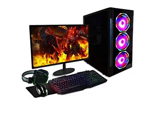         PC Gamer Completo Blue PC AMD Ryzen 5 5600G 3.9Ghz Radeon Vega 7 16GB DDR4 SSD 480GB Fonte 500w - Monitor 19