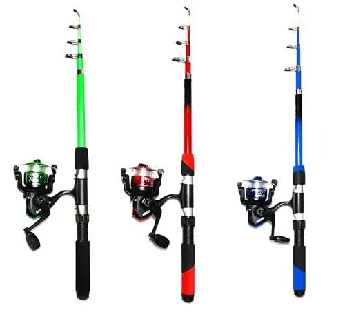         Kit Pesca Completo 2 varas 2 molinetes mais Estojo com Isca Boia Anzol Chumbada       