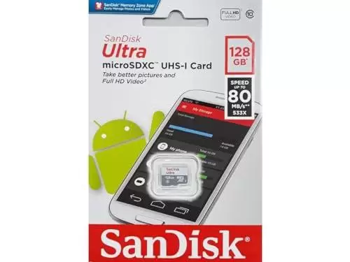         SanDisk Cartão microSDXC Ultra SDSQUNS-128G-GN6MN 128GB 80MB/s UHS-I Classe 10       